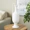 20" White Fluted Urn Shaped Ceramic Vase with Arch Handles